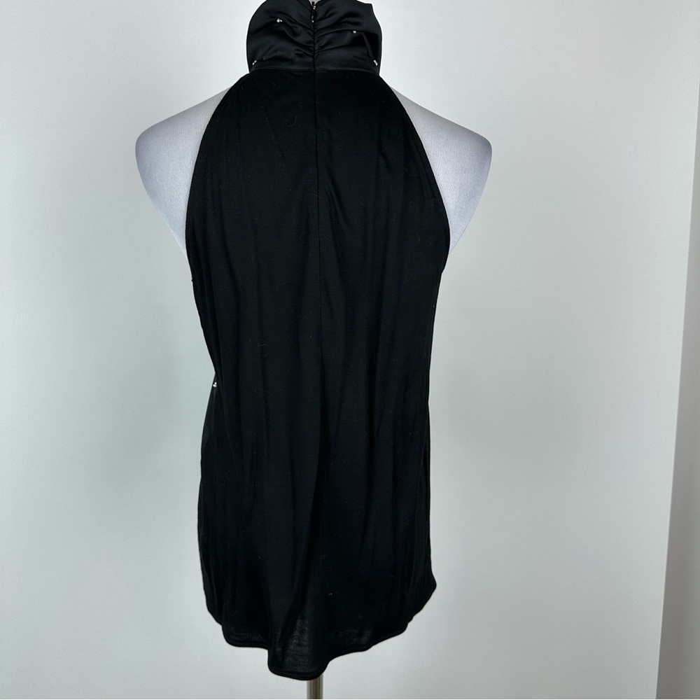 Ann Taylor Pearlized Detail Black Halter Top Size Small Petite - Picture 7 of 8